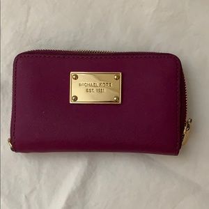 Michael Kors purple wallet with zipper